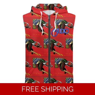 Custom Zipper Sleeveless Hoodie Animal Grace